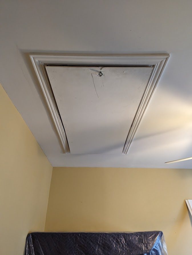 East York old attic hatch before ladder replacement